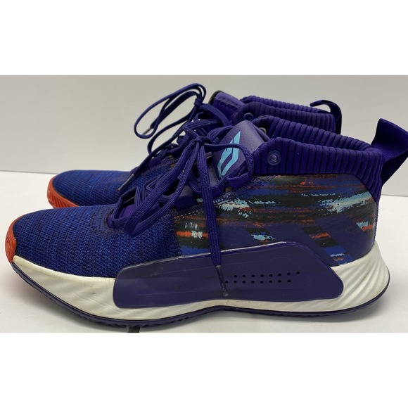 Adidas Dame 5 Basketball High Top Shoe Mens Size 8 1/2‎ Collegiate Purple EF0500 - Picture 3 of 12